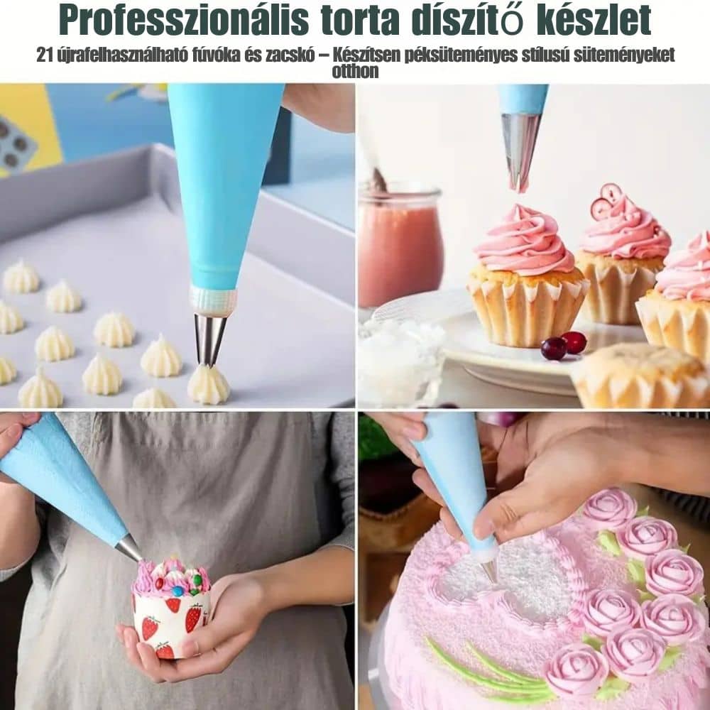Professzionális tortadíszítő szett – 21 darabos