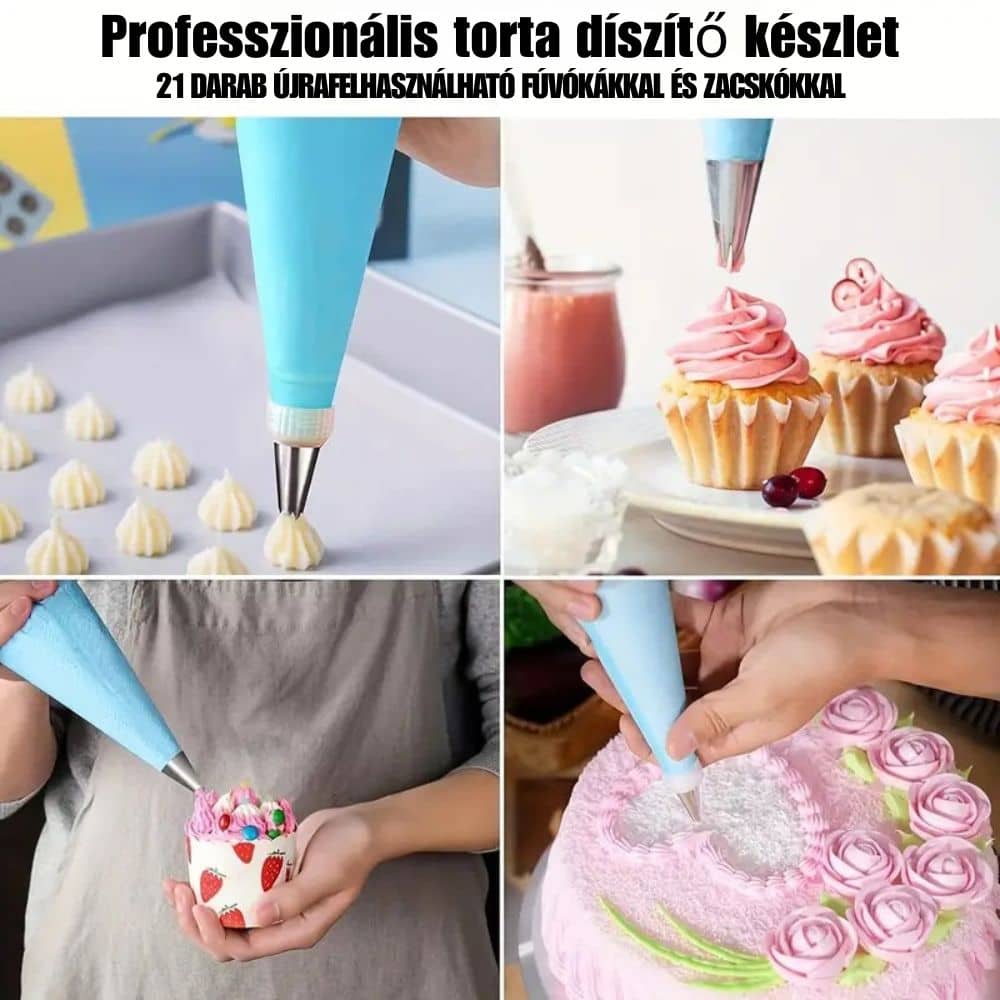 Professzionális tortadíszítő szett – 21 darabos