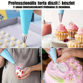 Professzionális tortadíszítő szett – 21 darabos
