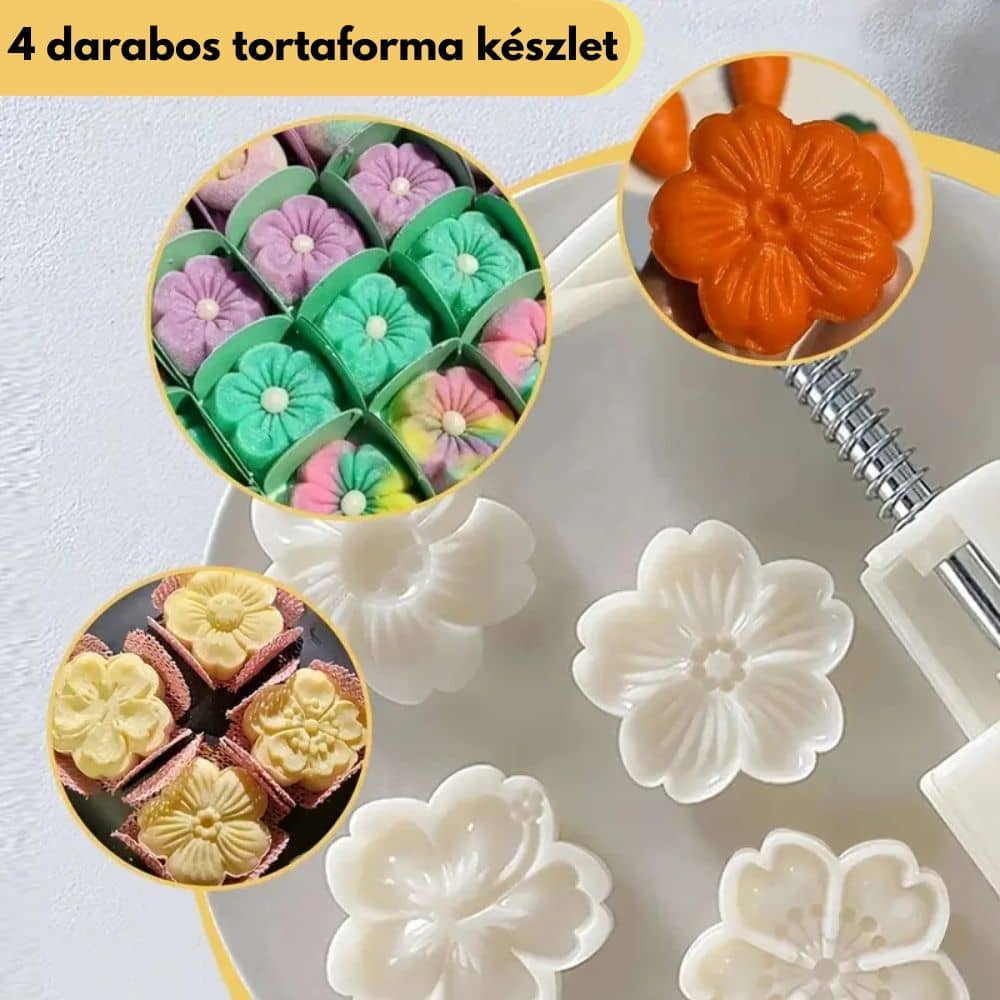 4 darabos süteményformák szett